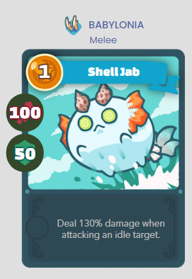 Shell Jab - Deal 130% damage when attacking an idle target
