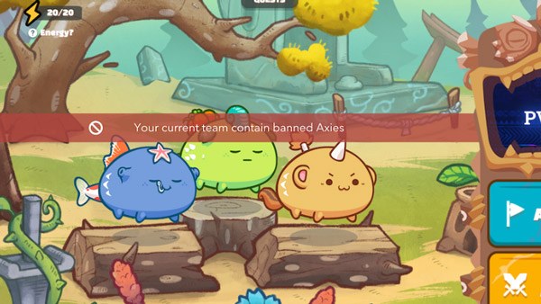 Your current team contain banned Axies